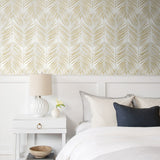 ET10710 palm leaf wallpaper bedroom from Seabrook Designs
