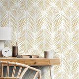 ET10710 palm leaf wallpaper desk from Seabrook Designs