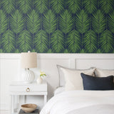 ET10714 palm leaf wallpaper bedroom from Seabrook Designs