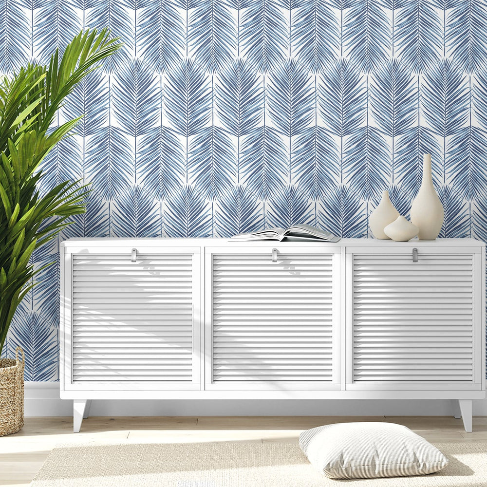 ET10722 marina palm unpasted wallpaper entryway from Seabrook Designs