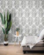 ET10730 palm leaf wallpaper living room from Seabrook Designs