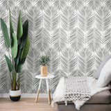 ET10730 palm leaf wallpaper living room from Seabrook Designs