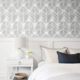 ET10730 palm leaf wallpaper bedroom from Seabrook Designs