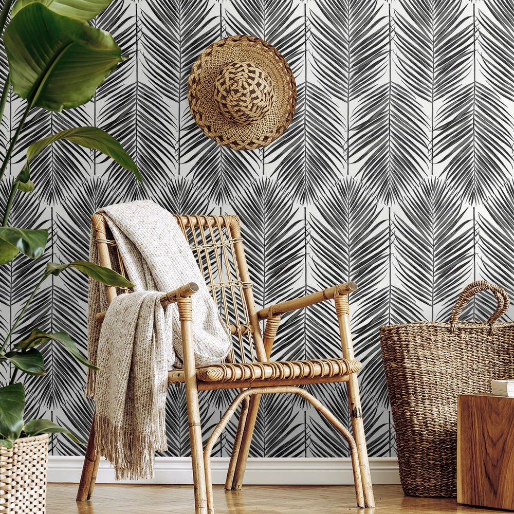 
                  
                    ET10735 palm leaf wallpaper living room from Seabrook Designs
                  
                
