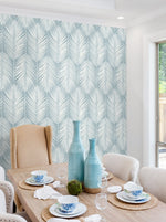 ET10802 athena palm coastal wallpaper dining room from Seabrook Designs