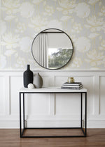 ET10906 water lily floral unpasted wallpaper entryway from Seabrook Designs