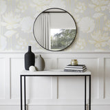 ET10906 water lily floral unpasted wallpaper entryway from Seabrook Designs