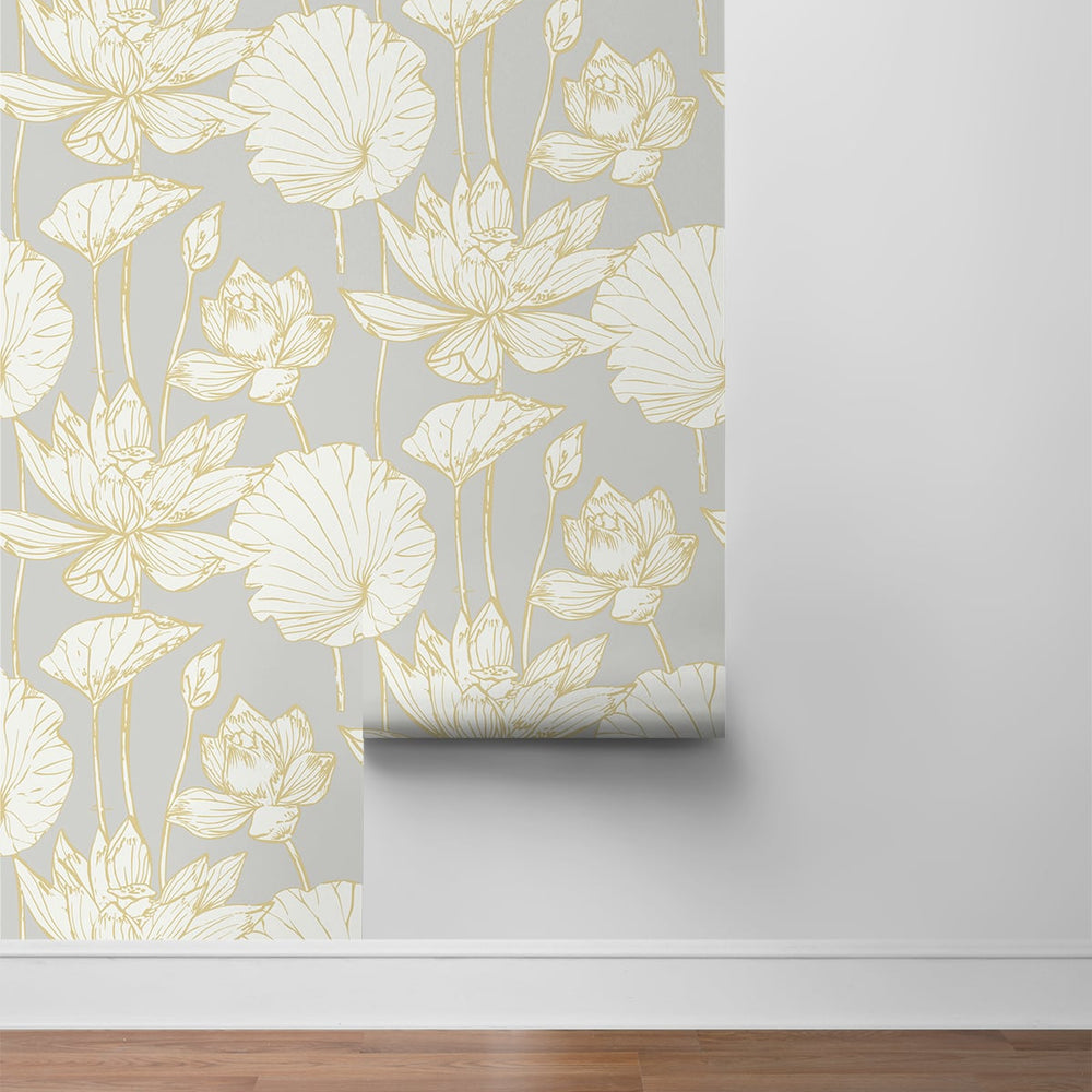 
                  
                    ET10906 water lily floral unpasted wallpaper roll from Seabrook Designs
                  
                