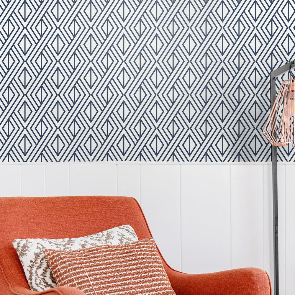 
                  
                    ET11002 diamond weave blue geometric wallpaper chair from Seabrook Designs
                  
                