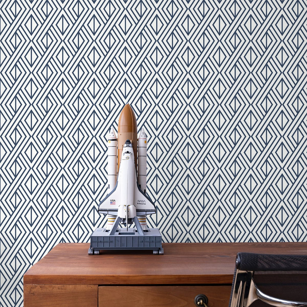 
                  
                    ET11002 diamond weave blue geometric wallpaper bedroom from Seabrook Designs
                  
                
