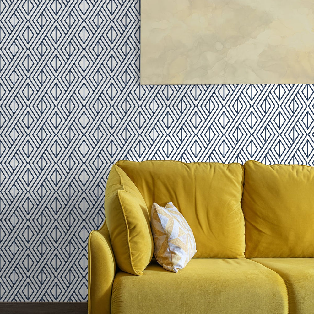 
                  
                    ET11002 diamond weave blue geometric wallpaper living room from Seabrook Designs
                  
                