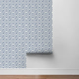 ET11002 diamond weave blue geometric wallpaper roll from Seabrook Designs