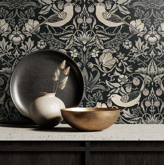 Vintage wallpaper decor William Morris ET11200 from Seabrook Designs
