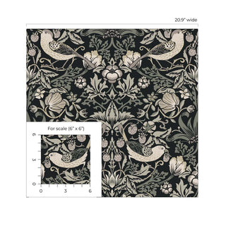 Vintage wallpaper scale William Morris ET11200 from Seabrook Designs