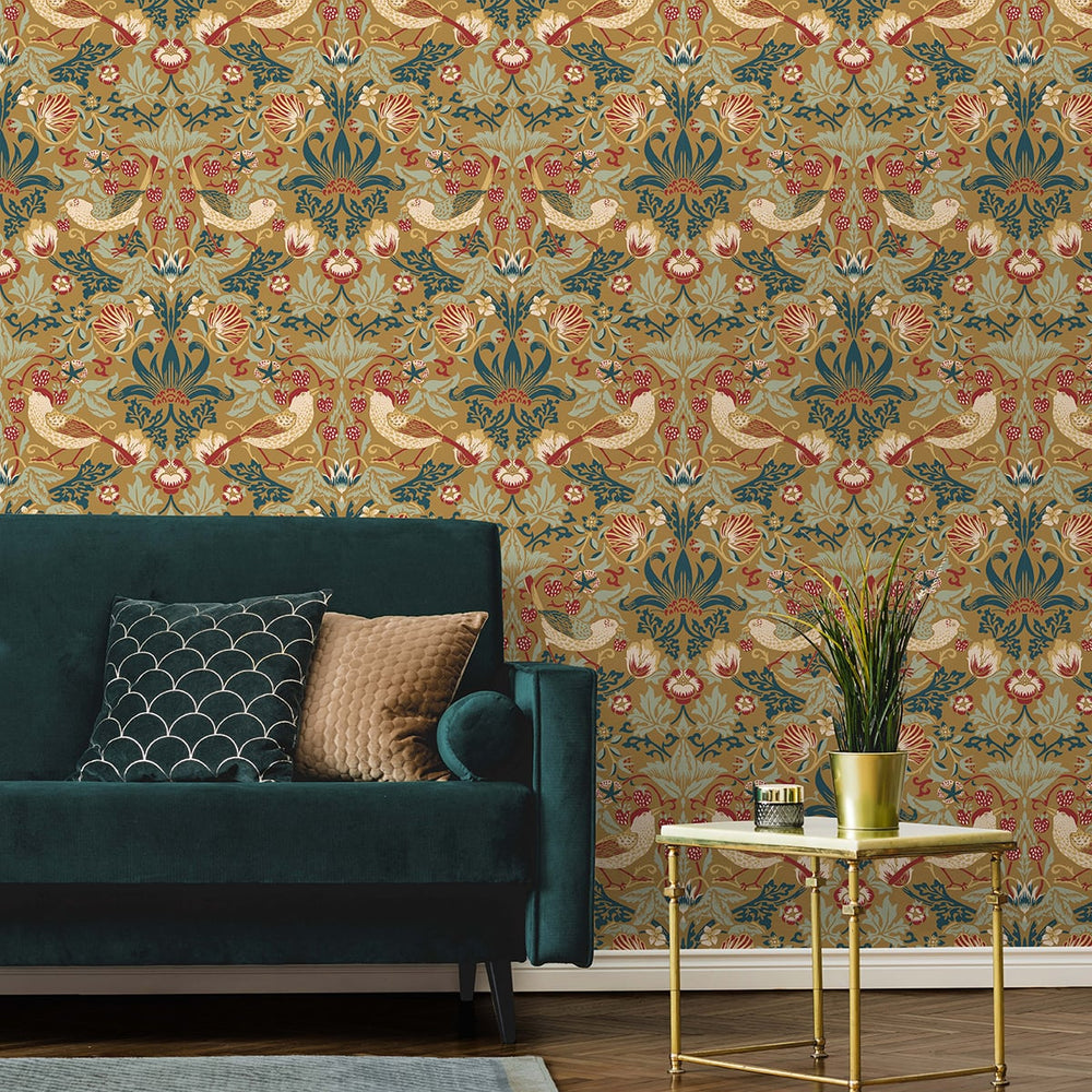 
                  
                    Vintage wallpaper living room William Morris ET11205 from Seabrook Designs
                  
                