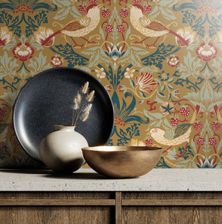 Vintage wallpaper decor William Morris ET11205 from Seabrook Designs