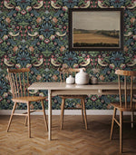 Vintage wallpaper dining room William Morris ET11210 from Seabrook Designs