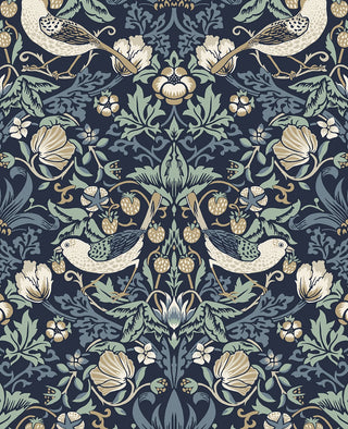 Bird vintage wallpaper ET11212 from the Vintage Garden collection by Seabrook Designs