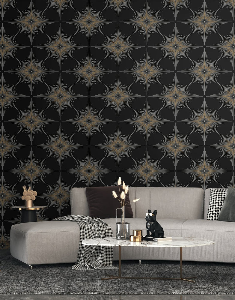 North star wallpaper living room ET11410 from Seabrook Designs