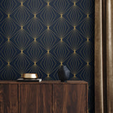 Geometric wallpaper entryway ET11502 from Seabrook Designs