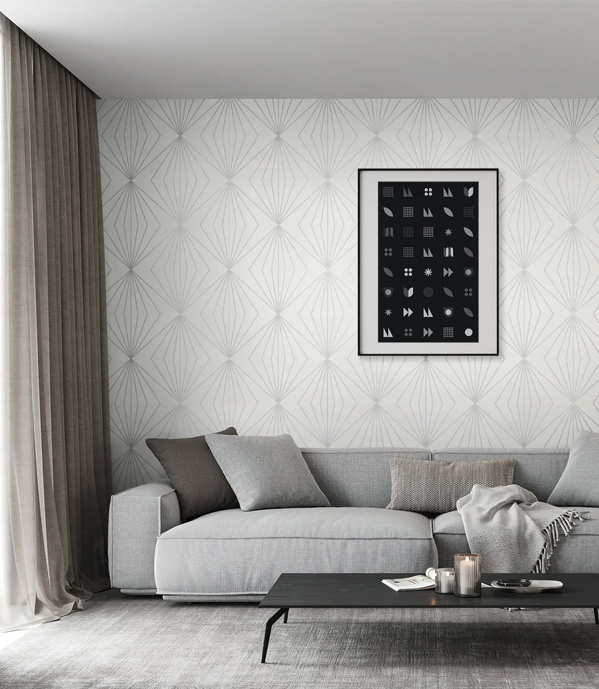 Geometric wallpaper living room ET11508 from Seabrook Designs