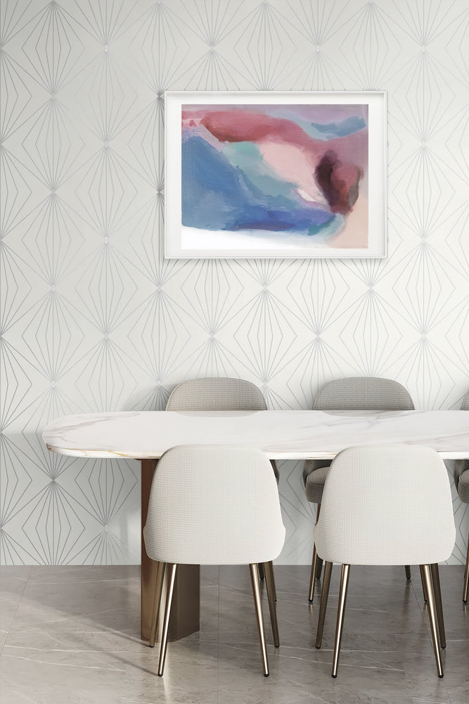 Geometric wallpaper dining room ET11508 from Seabrook Designs