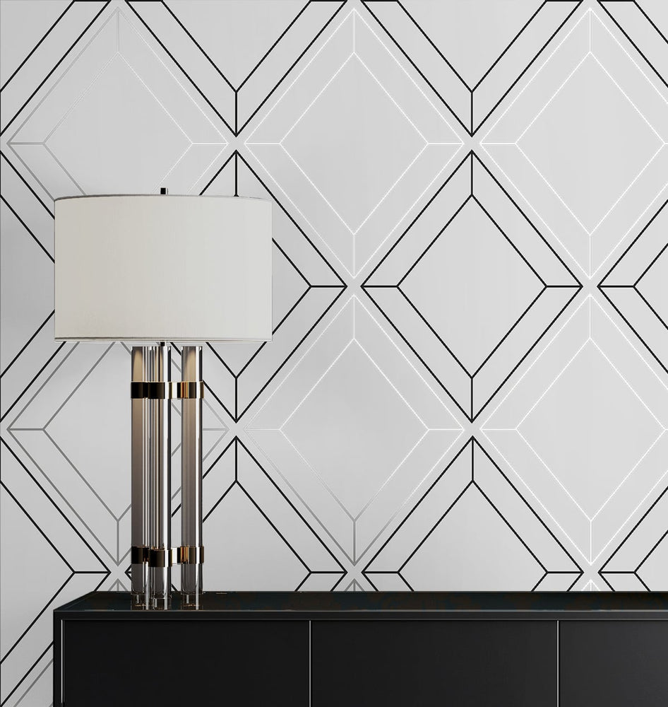 Linework Gem Geometric Unpasted Wallpaper