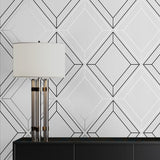 Linework Gem Geometric Unpasted Wallpaper