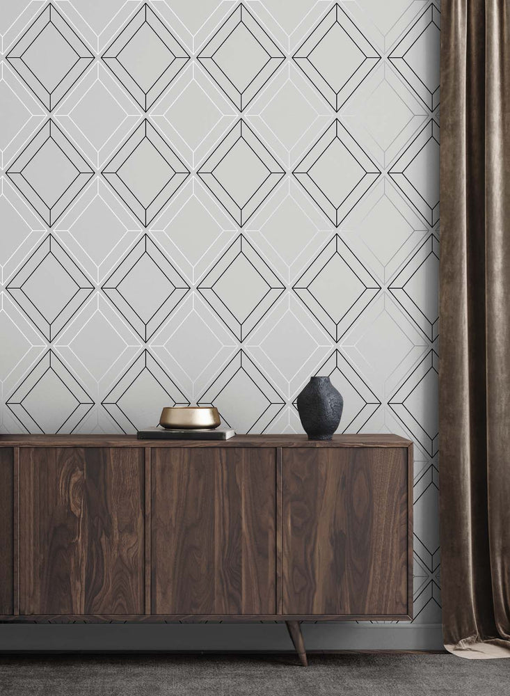 Linework Gem Geometric Unpasted Wallpaper