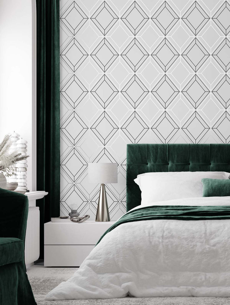 Linework Gem Geometric Unpasted Wallpaper