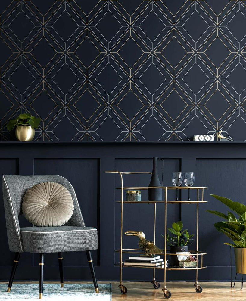 Linework Gem Geometric Unpasted Wallpaper