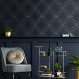 Linework Gem Geometric Unpasted Wallpaper