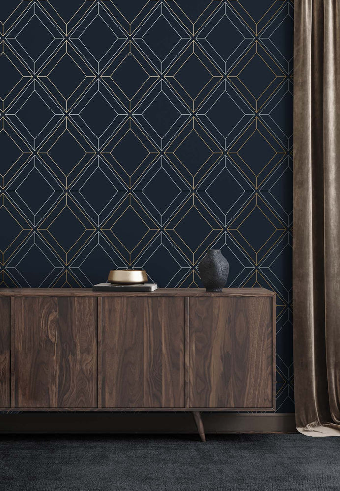 Linework Gem Geometric Unpasted Wallpaper
