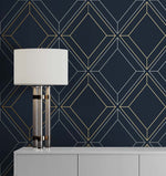 Linework Gem Geometric Unpasted Wallpaper