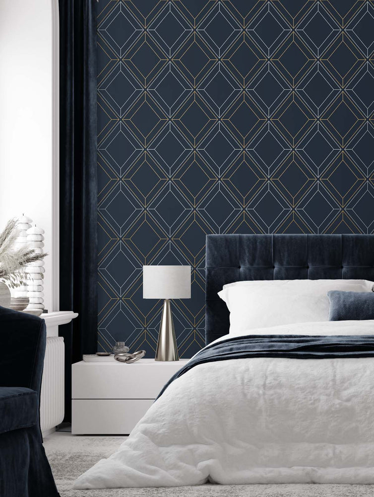 Linework Gem Geometric Unpasted Wallpaper