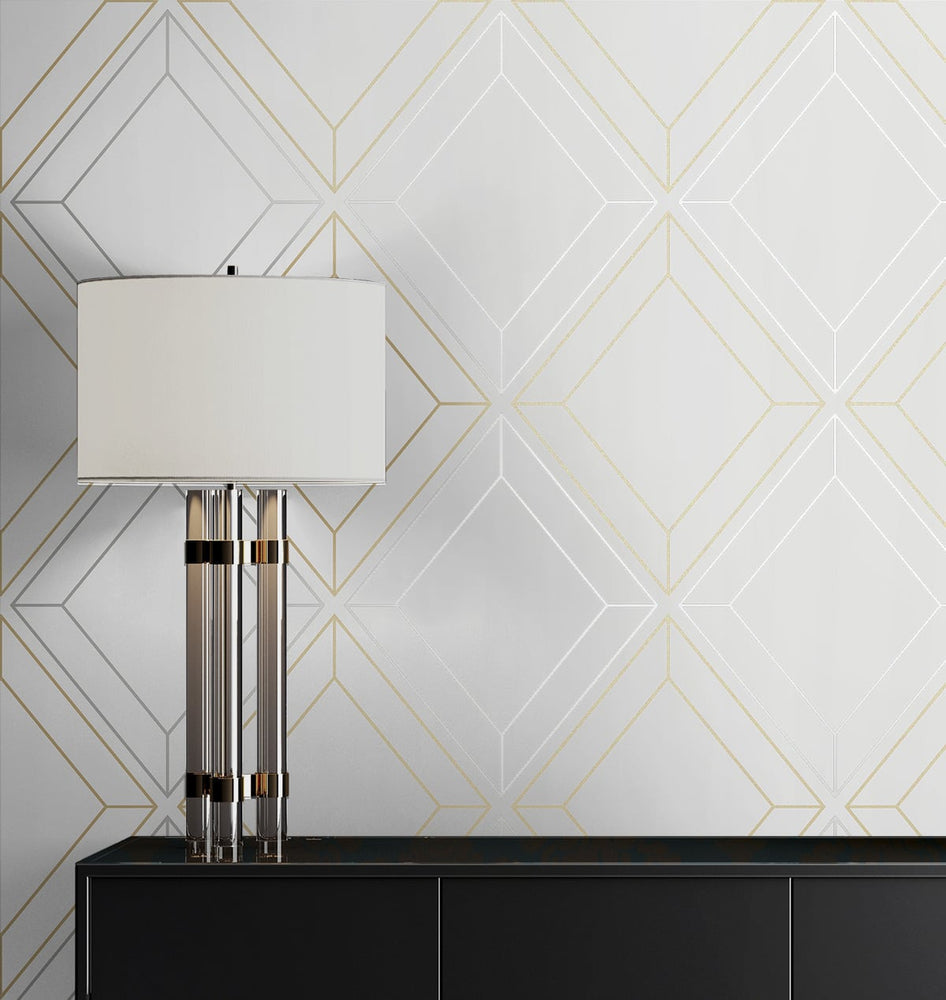 Linework Gem Geometric Unpasted Wallpaper