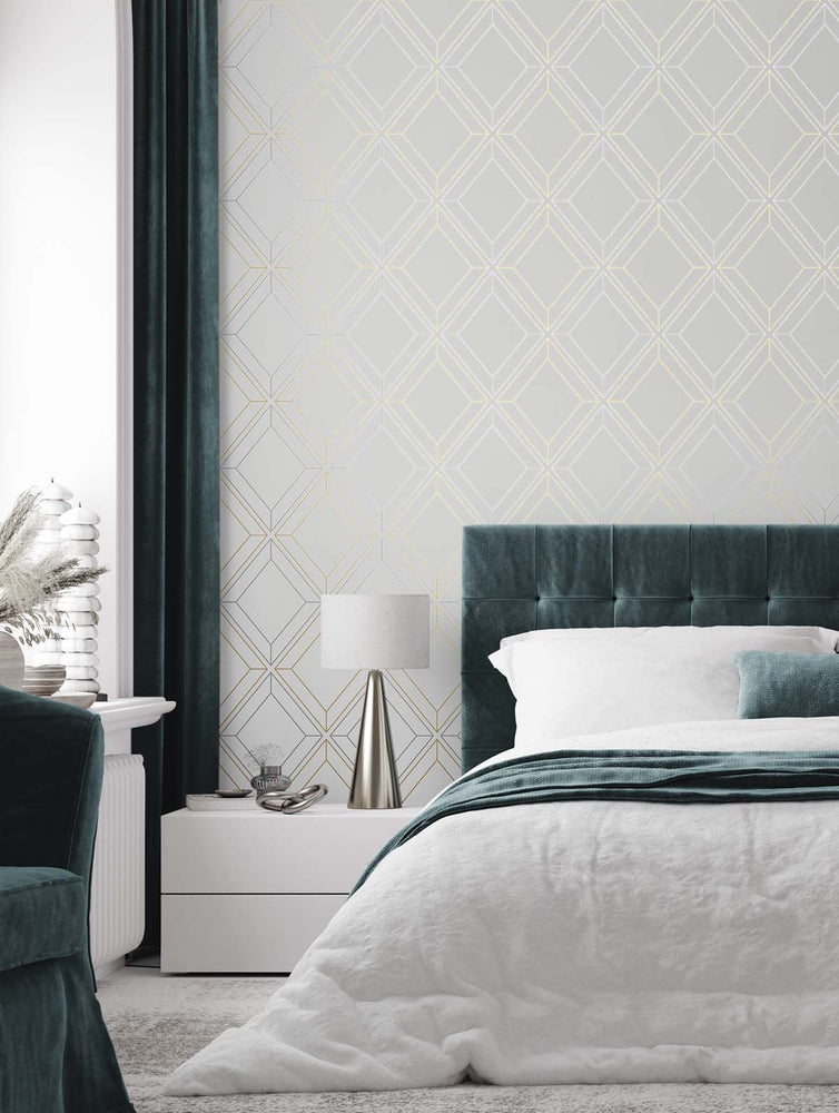 Linework Gem Geometric Unpasted Wallpaper