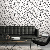 Geometric wallpaper living room ET11700 from Seabrook Designs