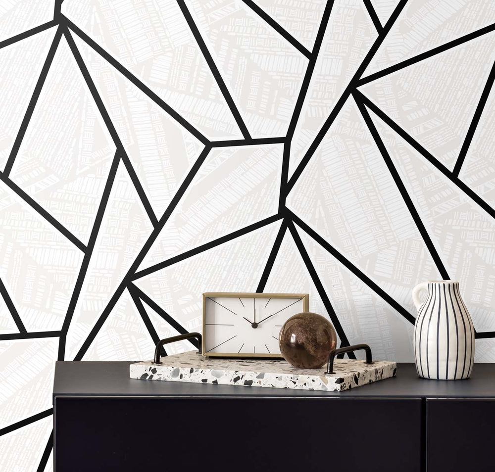 Geometric wallpaper decor ET11700 from Seabrook Designs