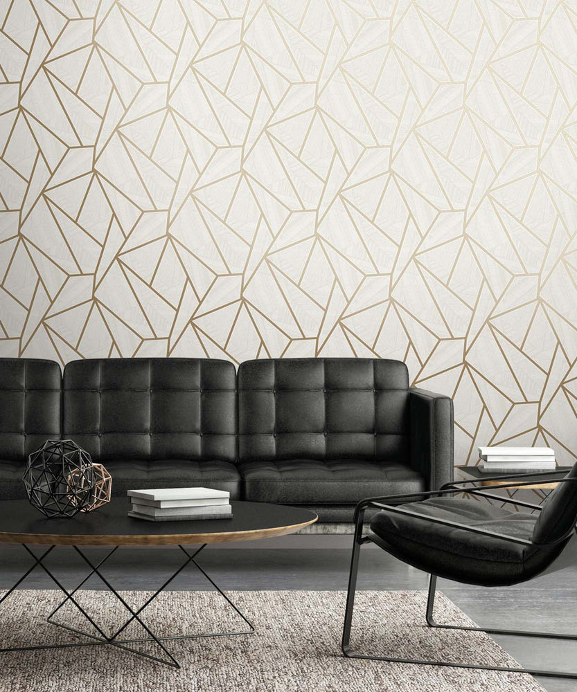 Geometric wallpaper living room ET11706 from Seabrook Designs