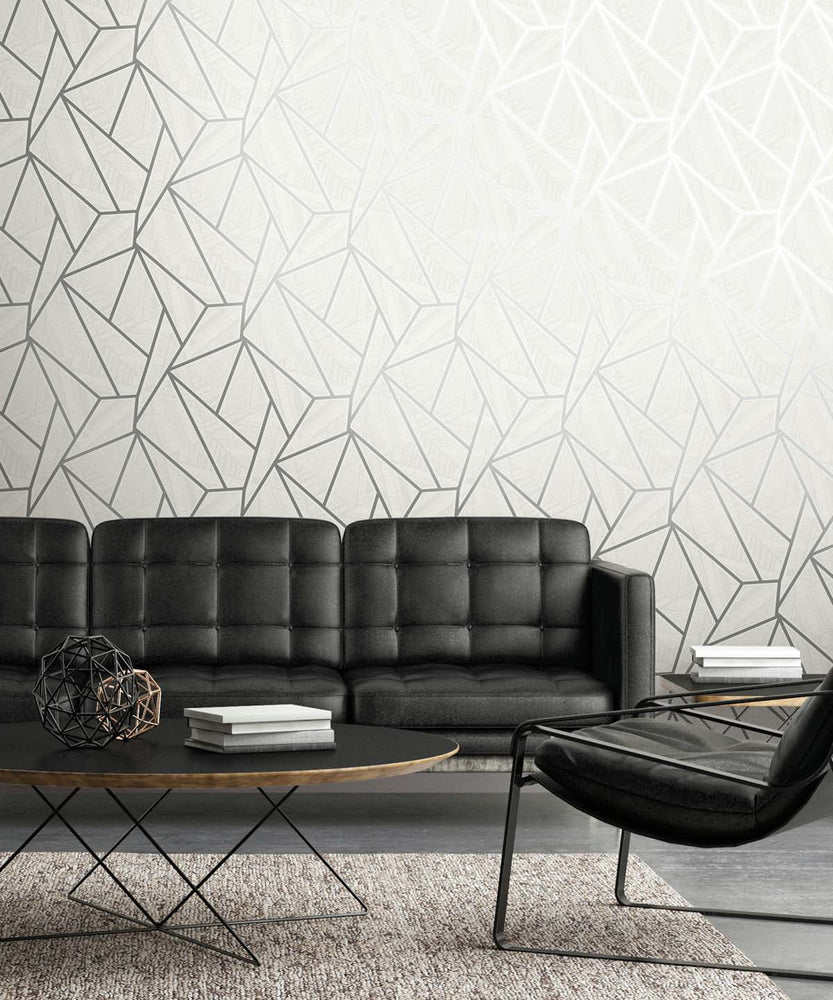 Geometric wallpaper living room ET11708 from Seabrook Designs