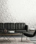 Geometric wallpaper living room ET11708 from Seabrook Designs