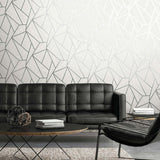 Geometric wallpaper living room ET11708 from Seabrook Designs