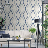 Geometric wallpaper living room ET11802 from Seabrook Designs
