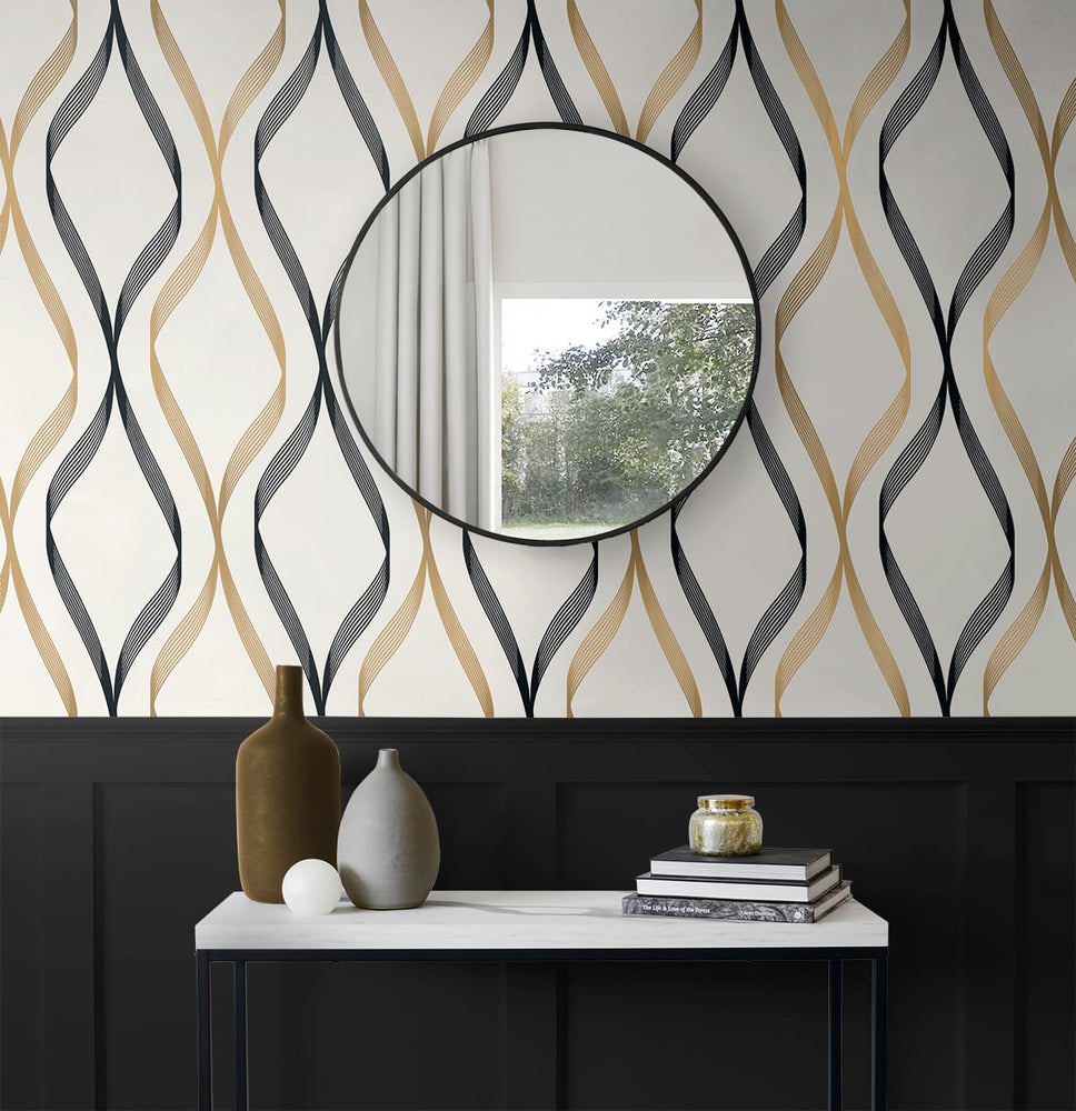 Geometric wallpaper entryway ET11806 from Seabrook Designs