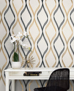 Geometric wallpaper office ET11806 from Seabrook Designs