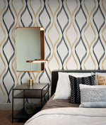 Geometric wallpaper bedroom ET11806 from Seabrook Designs