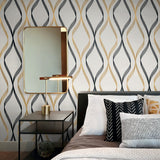 Geometric wallpaper bedroom ET11806 from Seabrook Designs