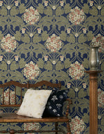 Floral vintage wallpaper decor ET12102 from Seabrook Designs