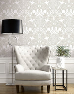 Floral vintage wallpaper living room ET12106 from Seabrook Designs